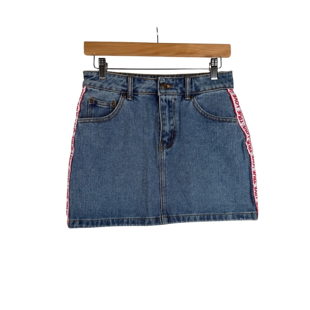 Forever 21 "True Love" Denim Miniβ Skirt size Medium Blue